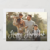 Festive Script Overlay Hanukkah Foto Feestdagenkaart (Voorkant)