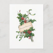 Festive Season's Greetings met Holly & Mistletoe Briefkaart (Voorkant)