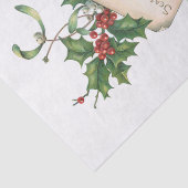 Festive Season's Greetings met Holly & Mistletoe Tissuepapier (Detail)