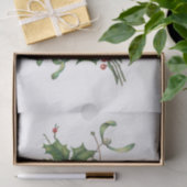 Festive Season's Greetings met Holly & Mistletoe Tissuepapier (Geschenk)