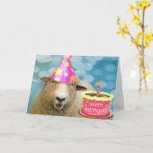 Festive Sheep die de droom van Birthday leeft Kaart (Gele Bloem)