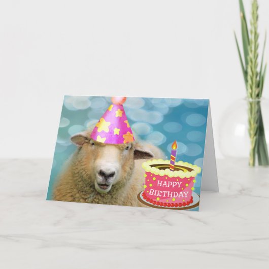 Festive Sheep die de droom van Birthday leeft Kaart (Voorkant)