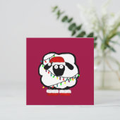 Festive Sheep Invitation Kaart (Staand voorkant)