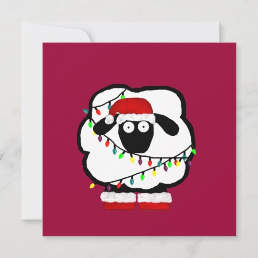Festive Sheep Invitation Kaart (Voorkant)