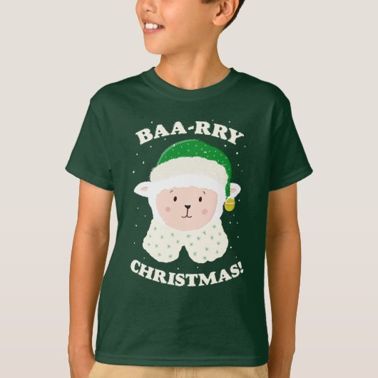 Festive Sheep Says Baa-rry Christmas! T-shirt (Voorkant)