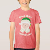 Festive Sheep Says Baa-rry Christmas! Tri-Blend Shirt (Voorkant)