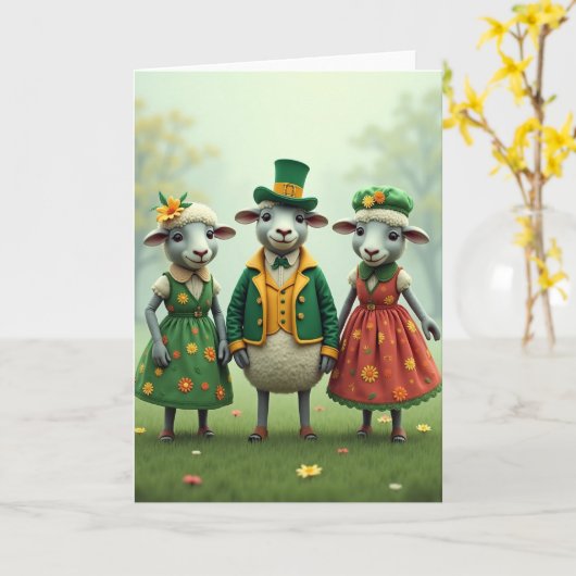 Festive Sheep Springtime Card Kaart (Gele Bloem)