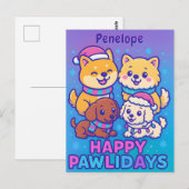 Festive Shiba Inu Poodle Dachshund  Briefkaart (Voorkant / Achterkant)