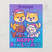 Festive Shiba Inu Poodle Dachshund  Briefkaart (Voorkant)
