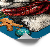 Festive Shih Tzu With Santa Hat Snowy Winter Chris Poster (Hoek)
