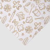 Festive Shimmering Gold Kerstmis Baking Pattern Tissuepapier (Detail)