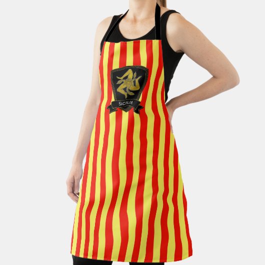 Festive Sicilian Trinacria personaliseren Schort (Insitu)