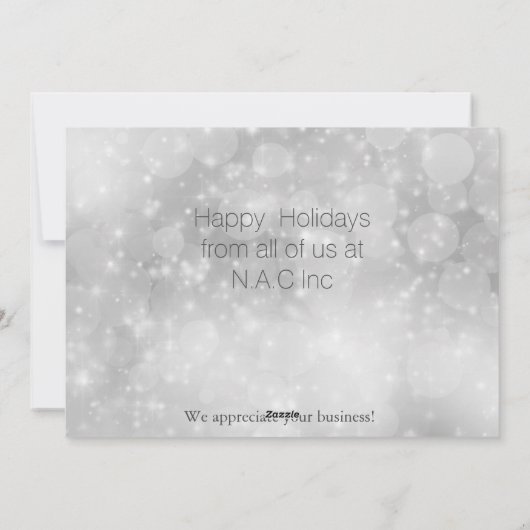 Festive Silver en Blue Business feestdagen Card Feestdagenkaart (Achterkant)