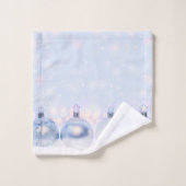 Festive Silver-kerstballen op sneeuw Bad Handdoek (Wasdoekje)