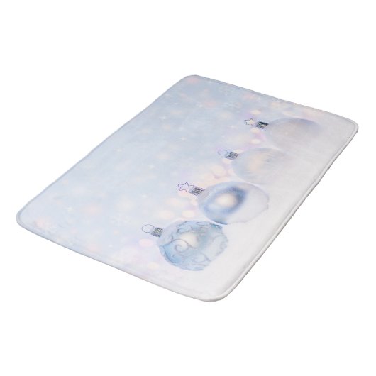 Festive Silver-kerstballen op sneeuw Badmat (Gekanteld)