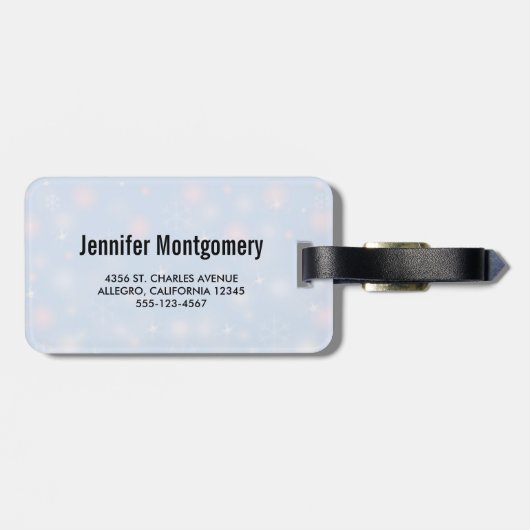 Festive Silver-kerstballen op sneeuw Bagagelabel (Achterkant horizontaal)