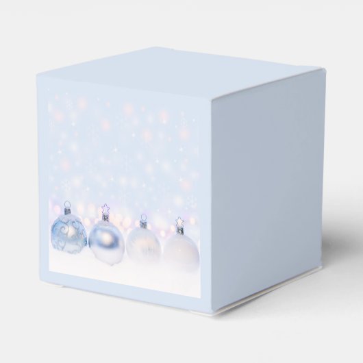 Festive Silver-kerstballen op sneeuw Bedankdoosjes (Achterkant)