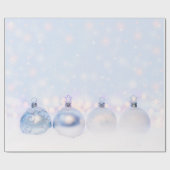 Festive Silver-kerstballen op sneeuw Cadeaupapier (Vlak)