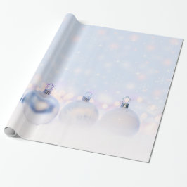Festive Silver-kerstballen op sneeuw Cadeaupapier