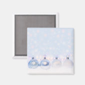 Festive Silver-kerstballen op sneeuw Magneet (Voorkant / Achterkant)