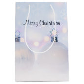 Festive Silver-kerstballen op sneeuw Medium Cadeauzakje (Voorkant)