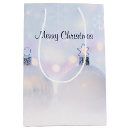 Festive Silver-kerstballen op sneeuw Medium Cadeauzakje