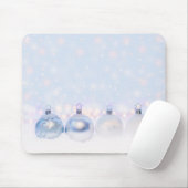 Festive Silver-kerstballen op sneeuw Muismat (Met muis)