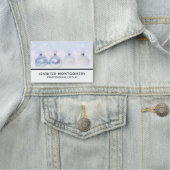 Festive Silver-kerstballen op sneeuw Naamplaatje (In situ)