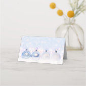 Festive Silver-kerstballen op sneeuw Plaatskaartje (Achterkant)