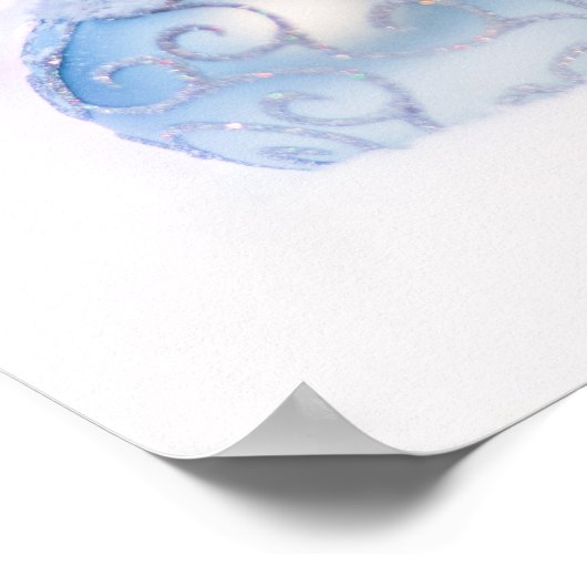 Festive Silver-kerstballen op sneeuw Poster (Hoek)