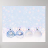 Festive Silver-kerstballen op sneeuw Poster (Voorkant)