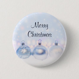 Festive Silver-kerstballen op sneeuw Ronde Button 5,7 Cm