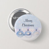 Festive Silver-kerstballen op sneeuw Ronde Button 5,7 Cm (Voorkant /achterkant)