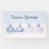 Festive Silver-kerstballen op sneeuw Spandoek (Horizontaal)