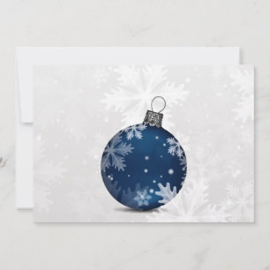 Festive Silver Navy Blue Business vakantie Card Feestdagenkaart