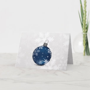 Festive Silver Navy Blue Corporate Kerstmis Kaart