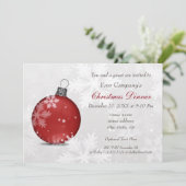 Festive Silver Red Corporate Holiday Party nodigt  Kaart (Staand voorkant)