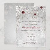 Festive Silver Red Corporate Holiday Party nodigt Kaart (Voorkant / Achterkant)