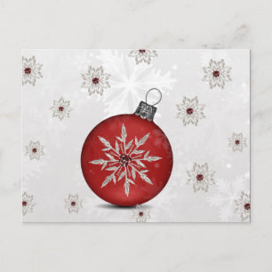 Festive Silver Red Holiday Corporate Briefkaart