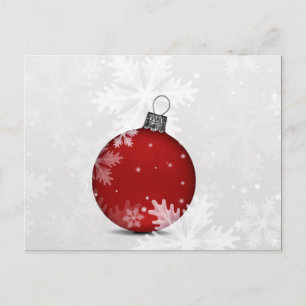 Festive Silver Red Holiday Corporate Briefkaart
