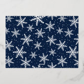 Festive Silver Script 5 Photo Collage Folie Feestdagenkaart (Achterkant)