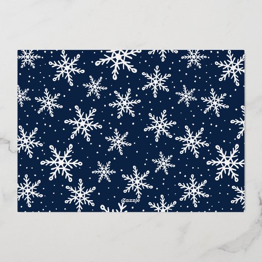 Festive Silver Script 5 Photo Collage Folie Feestdagenkaart (Achterkant)