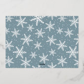 Festive Silver Script 5 Photo Collage Folie Feestdagenkaart (Achterkant)