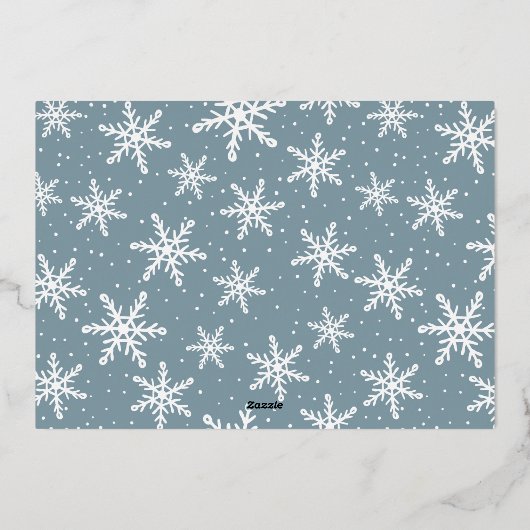 Festive Silver Script 5 Photo Collage Folie Feestdagenkaart (Achterkant)