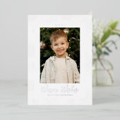 Festive Silver Snowflakes Foto Folie Feestdagenkaart (Staand Voorkant)