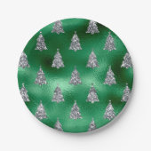 Festive Silver Trees Papieren Bordje (Voorkant)