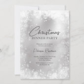 Festive Silver White Sneeuwelegant kerst Kaart (Voorkant)