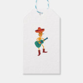 Festive Skeleton Guitar Player Cadeaulabel (Voorkant)