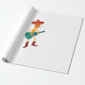 Festive Skeleton Guitar Player Cadeaupapier (Uitgerold)