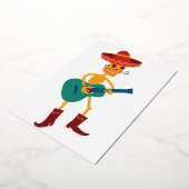 Festive Skeleton Guitar Player Folie Uitnodiging (Gedraaid)
